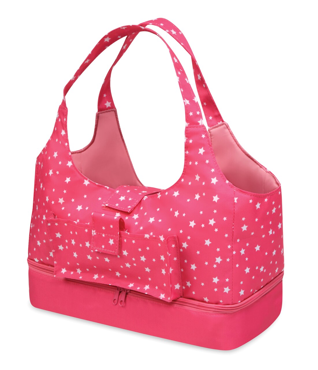 Badger Basket On-the-Go Doll Tote and Storage Bag - Pink Stars